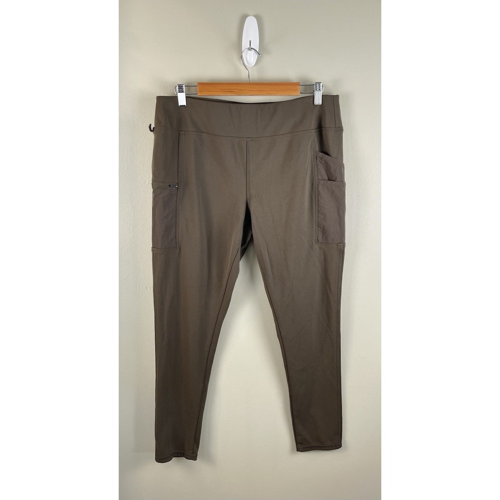 Carhartt Womens Force Fitted Midweight Leggings Pockets Olive‎ Green L 12/14